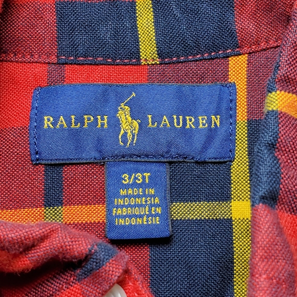 RALPH LAUREN Button Down Check Oxford Shirt 3T - Picture 5 of 6